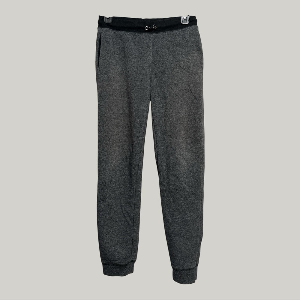 Old Navy Boy’s Joggers Charcoal Gray Black Trim Drawstring Waist Slim Size 14/16